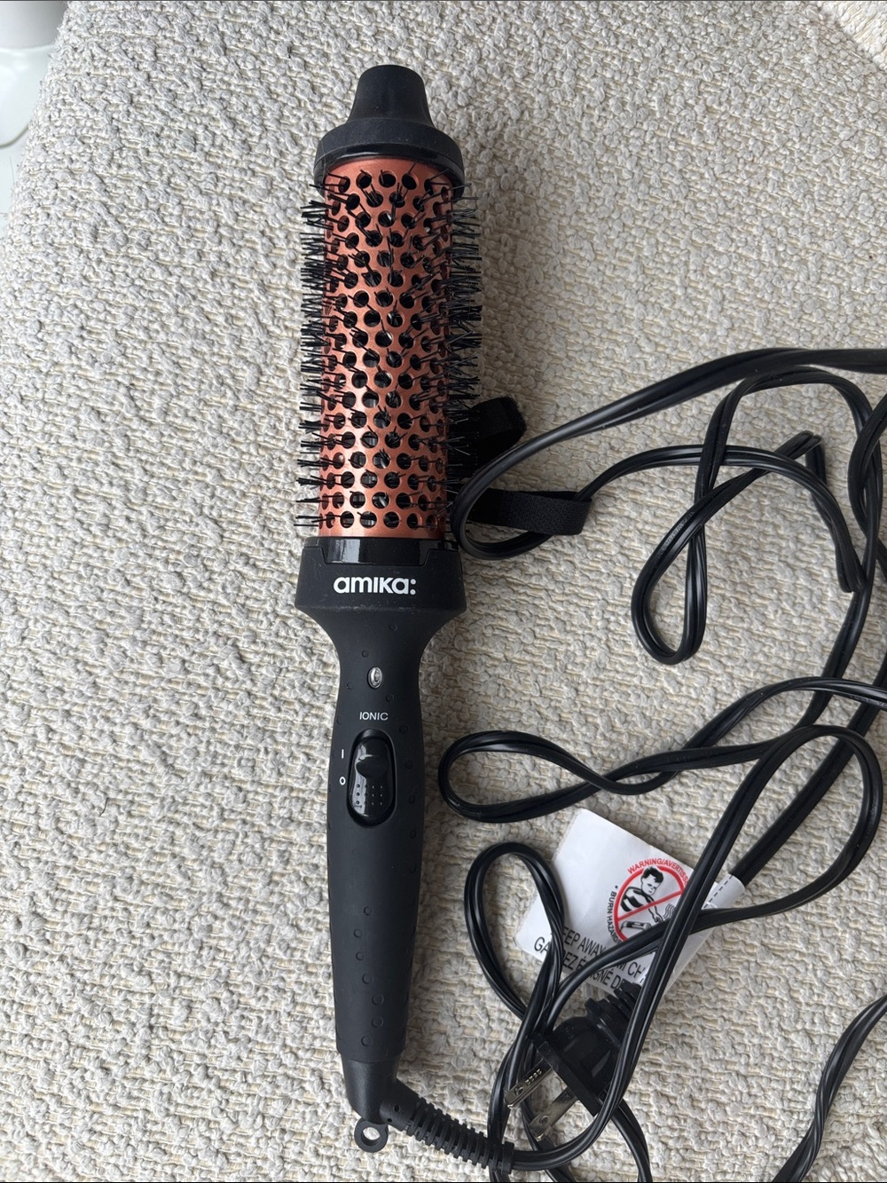 amika Copper and Black Round Hot Brush Styler